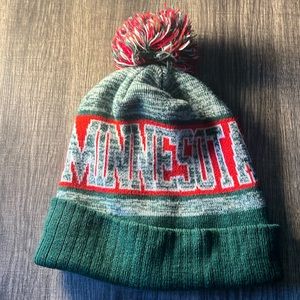 NHL Women’s Minnesota Wild Pompom Knit Beanie Color Green/Red
